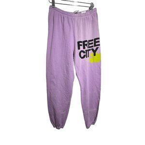 Freecity Lavender Joggers with Black and Lime Accents